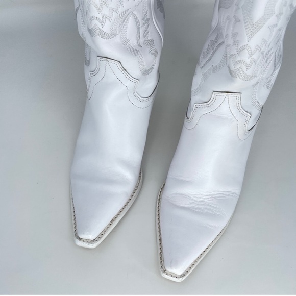 Free People by Jeffrey Campbell Dagget Cowboy Western Boots in White Size 8 - Picture 6 of 13